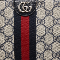 Gucci Beige/Navy Blue GG Supreme Canvas and Leather Ophidia Crossbody Bag