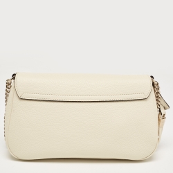 مملوكة مسبقًا Gucci Cream Leather Soho Flap Shoulder Bag