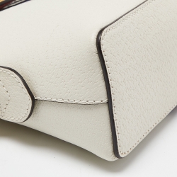 Gucci White Leather Small Ophidia Web Shoulder Bag
