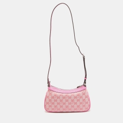 Pre Owned Gucci x Palace Pink GG-P Canvas Half-Moon Mini Bag