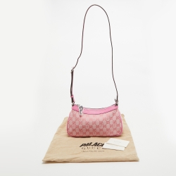 Pre Owned Gucci x Palace Pink GG-P Canvas Half-Moon Mini Bag