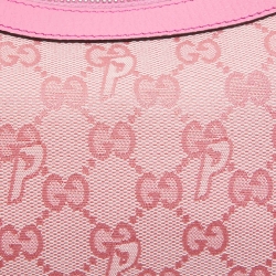 Pre Owned Gucci x Palace Pink GG-P Canvas Half-Moon Mini Bag