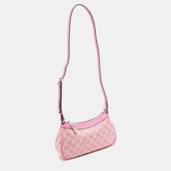 Pre Owned Gucci x Palace Pink GG-P Canvas Half-Moon Mini Bag