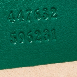 Pre Owned Gucci Green Matelassé Leather Small GG Marmont Shoulder Bag