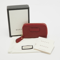Gucci Red Microguccissima Leather Mini Zip Purse
