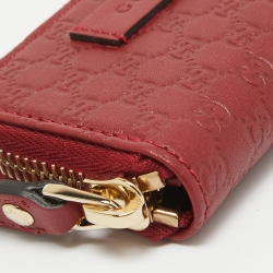 Gucci Red Microguccissima Leather Mini Zip Purse