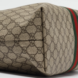 Pre Owned Gucci Beige/Ebony GG Supreme Canvas Medium Ophidia Tote