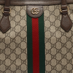 Pre Owned Gucci Beige/Ebony GG Supreme Canvas Medium Ophidia Tote