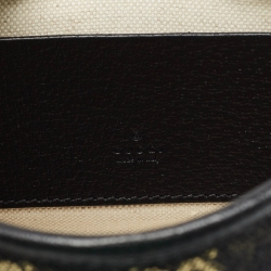 Pre Owned Gucci Black GG Denim and Leather Mini 1961 Jackie Shoulder Bag