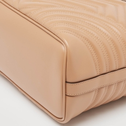 Pre Owned Gucci Beige Matelasse Leather Large GG Marmont Tote