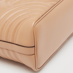 Pre Owned Gucci Beige Matelasse Leather Large GG Marmont Tote