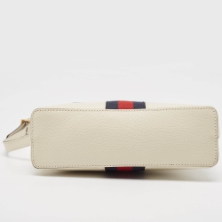 Pre Owned Gucci White Leather Small Ophidia Shoulder Bag