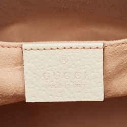 Pre Owned Gucci White Leather Small Ophidia Shoulder Bag