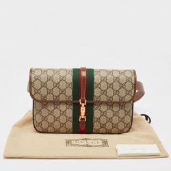 Pre Owned Gucci Brown/Beige GG Supreme Canvas Jackie 1961 Belt Bag