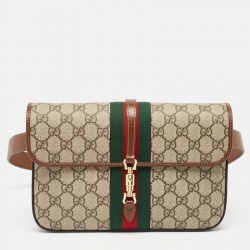 Pre Owned Gucci Brown/Beige GG Supreme Canvas Jackie 1961 Belt Bag