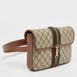 Pre Owned Gucci Brown/Beige GG Supreme Canvas Jackie 1961 Belt Bag