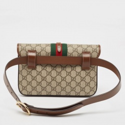 Pre Owned Gucci Brown/Beige GG Supreme Canvas Jackie 1961 Belt Bag