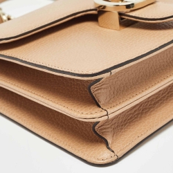 Pre Owned Gucci Beige Leather Small Interlocking G Shoulder Bag