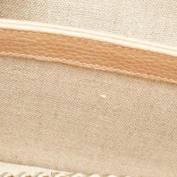 Pre Owned Gucci Beige Leather Small Interlocking G Shoulder Bag