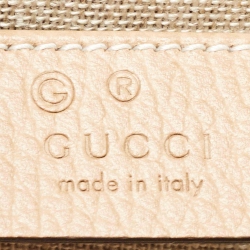 Pre Owned Gucci Beige Leather Small Interlocking G Shoulder Bag