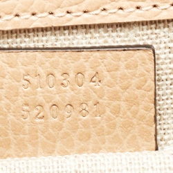 Pre Owned Gucci Beige Leather Small Interlocking G Shoulder Bag