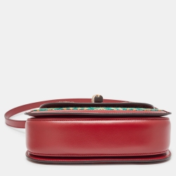 Pre Owned Gucci Garden Multicolor Velvet and Leather Bamboo 1947 Top Handle Bag