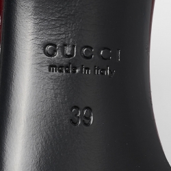 Pre Owned Gucci Burgundy Patent Leather Signoria Slingback Pumps Size 39