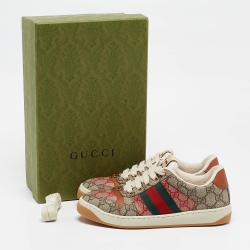 Gucci Multicolor GG Supreme Canvas Screener Sneakers Size 35.5