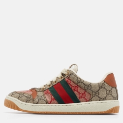 Gucci Multicolor GG Supreme Canvas Screener Sneakers Size 35.5