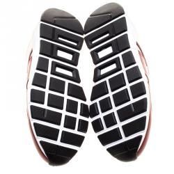 Pre Owned Gucci Two Tone Leather Lace Up Sneakers Size 36.5