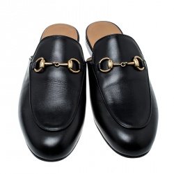 Pre Owned حذاء لوفرز غوتشي برينستاون جلد أسود مقاس 36.5