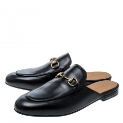 Pre Owned حذاء لوفرز غوتشي برينستاون جلد أسود مقاس 36.5