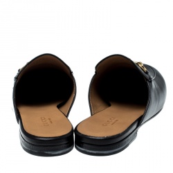 Pre Owned حذاء لوفرز غوتشي برينستاون جلد أسود مقاس 36.5