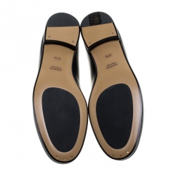 Pre Owned Gucci Black Leather Betis Glamour Horsebit Loafers Size 37.5