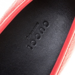 Pre Owned حذاء موكاسينز غوتشي دريفينغ GG متشابكين جلد لامع أحمر مقاس 40