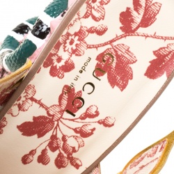 Pre Owned Gucci Beige Leather Leaves Crossover Embellished Heel Peep Toe Mules Size 40