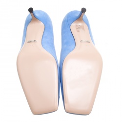مملوكة مسبقًا Gucci Powder Blue Suede Dionysus Square Toe Pumps Size 39