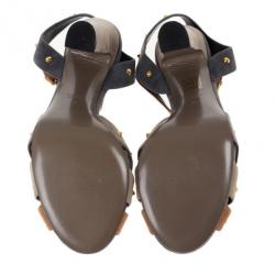 Pre Owned Gucci Brown Suede Jacqueline Studded Sandals Size 41