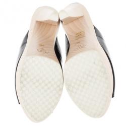 Pre Owned Gucci Black Patent Hysteria Platform Clogs Size 38.5
