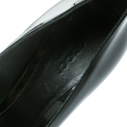 مملوكة مسبقًا Gucci Black Patent Leather Horsebit Peep Toe Pumps Size 39