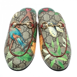 مملوكة مسبقًا حذاء مولز فلات غوتشي تيان برينستاون كانفاس مقوى مونوغرامي سوبريم GG بيج مقاس 37