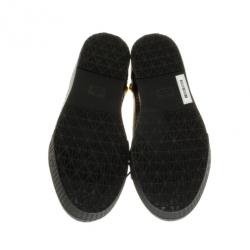 مملوكة مسبقًا Gucci Golden Leather Babouska Studded Praga Sneakers Size 37.5 