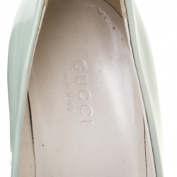 Pre Owned Gucci Light Green Patent Leather Paloma GG Pointed Toe Pumps Size 36