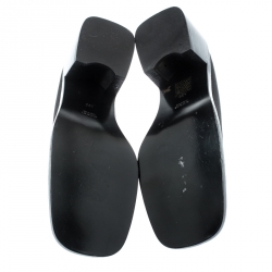 Pre Owned Gucci Black Canvas Buckle Detail Loafers Pumps Size 40