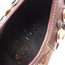 Pre Owned حذاء رياضي غوتشي براغا مرصع بابوسكا كانفاس مقوى كريستال وجلد بيج/ بني مقاس 36.5