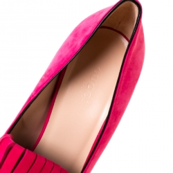 مملوكة مسبقًا Gucci Pink Suede Fringe Marmont Pumps Size 39