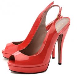 مملوكة مسبقًا Gucci Pink Patent Lisbeth Platform Slingback Sandals Size 40