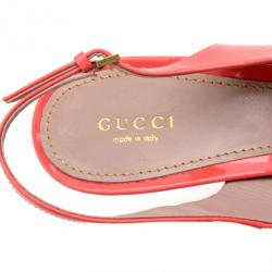 مملوكة مسبقًا Gucci Pink Patent Lisbeth Platform Slingback Sandals Size 40