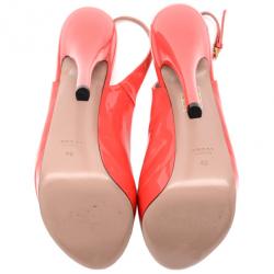 مملوكة مسبقًا Gucci Pink Patent Lisbeth Platform Slingback Sandals Size 40