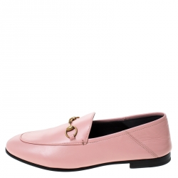 Gucci Light Pink Leather Horsebit Loafers Size 38.5